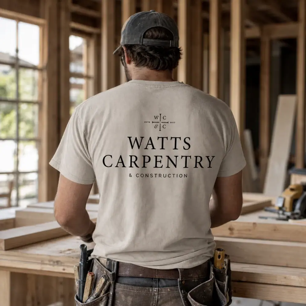 Watts Carpentry + Construction branding