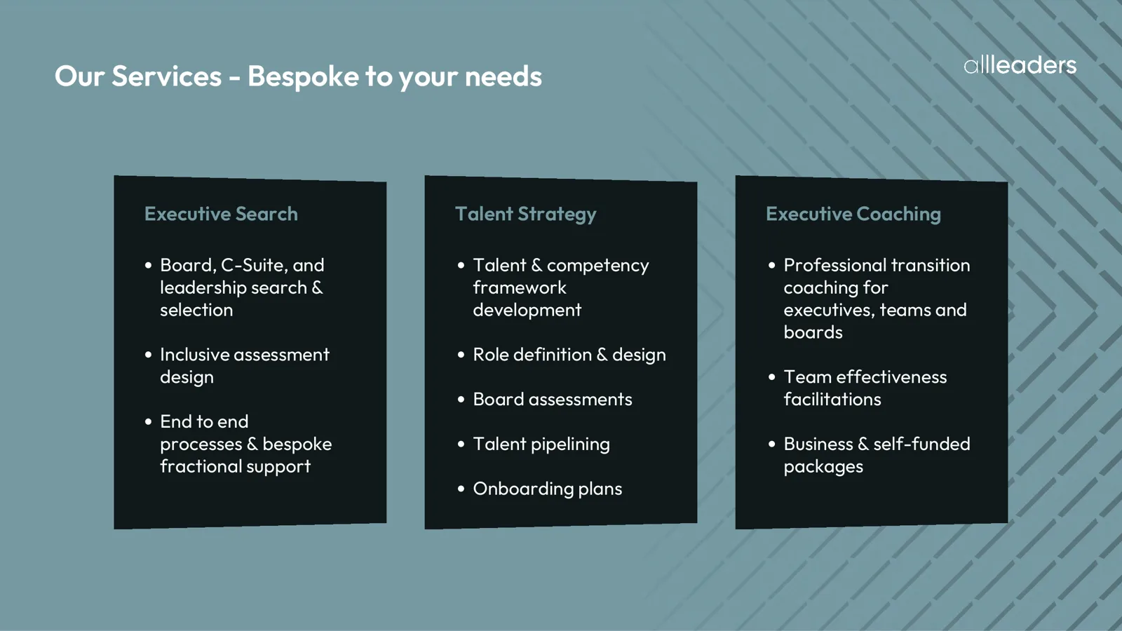 Services page from the company overview document